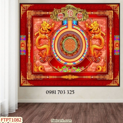 tranh gạch 3d phòng thờ