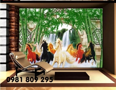 Mã đáo thành công - tranh gạch 3d ngựa ốp tường