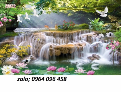 Tranh gạch men 3d ốp tường phong cảnh đồng quê - SXC733