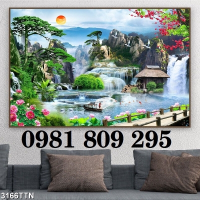 Tranh phong cảnh - gạch tranh thác nước 3d GF9473