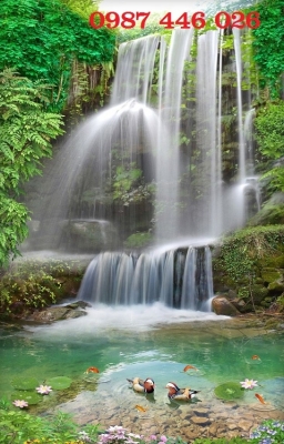 Gạch ốp tường tranh gạch thác nước HP8273