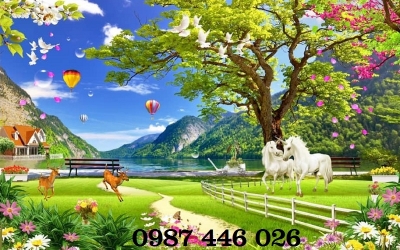 Gạch ốp tường tranh phong cảnh đẹp HP922