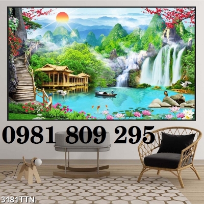 Gạch tranh 3d sơn thủy cao cấp
