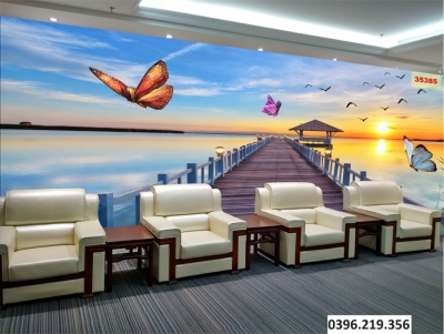 Gạch tranh 3D hình biển cả trang trí