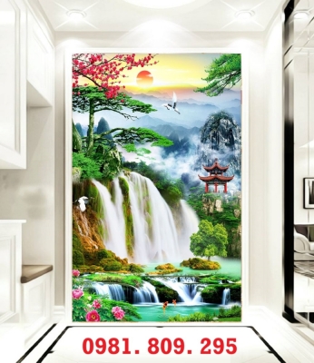 Tranh thác nước , gạch tranh