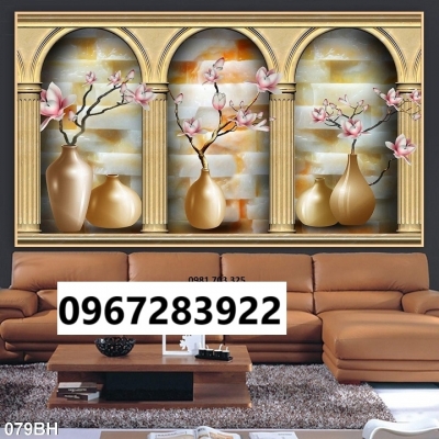 Tranh gạch bình hoa trang trí