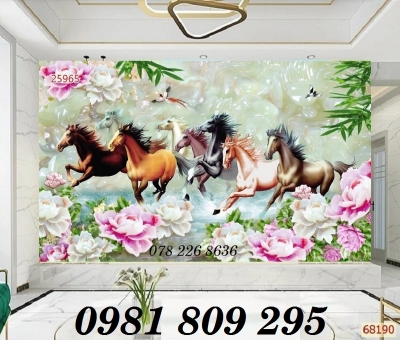 Tranh gạch bát mã - gạch tranh ốp phòng khách