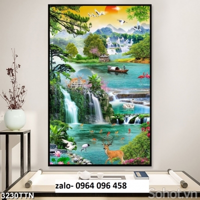 Gạch tranh 3d ốp tường khổ đứng - CNB8