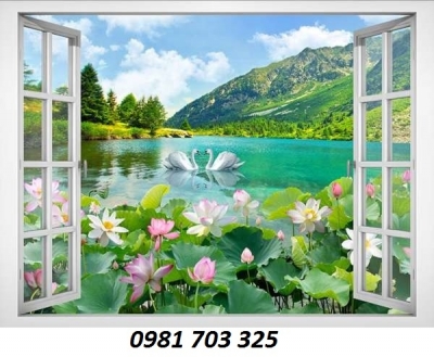 Tranh gạch cửa sổ 3D