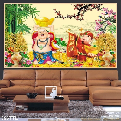 Tranh gạch 3D tài lộc trang trí