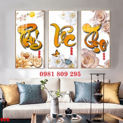 Tranh gạch men phúc lộc thọ HD9393