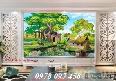 Tranh gạch 3d- tranh phong cảnh quê