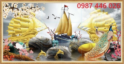 Gạch tranh cây tiền vàng HP9722