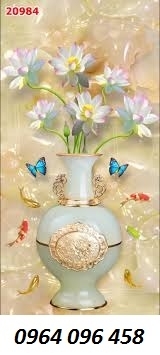 Tranh gạch 3d bình hoa sứ ngọc - CXV44