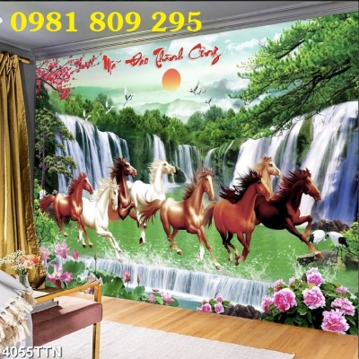 Tranh bát mã, gạch tranh phong thủy 3D