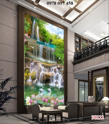 Tranh gạch 3D tranh thác nước