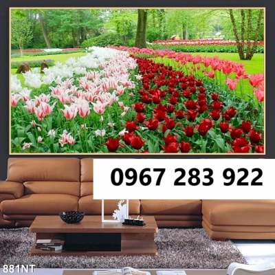 Tranh gạch đẹp vườn hoa phong thủy