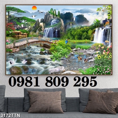 Gạch tranh 3d sơn thủy cao cấp