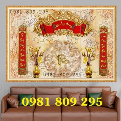 Gạch tranh ban thờ Phúc Lộc thọ