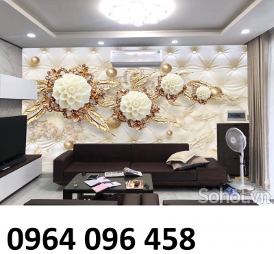 Tranh gạch 3d hoa ngọc - TVCX4