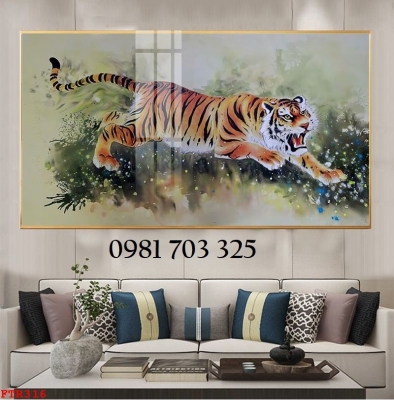 Gạch tranh hổ 3D dán tường