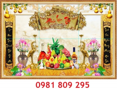 Tranh gạch men, gạch trang trí mẫu phòng thờ