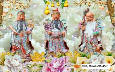 Gạch tranh 3d ốp tường phúc lộc thọ - XC42