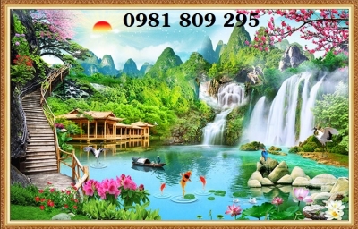 tranh 3d phong cảnh - tranh gạch 3d phong cảnh