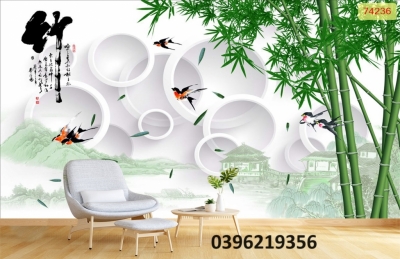 Tranh gạch men tre trúc đẹp