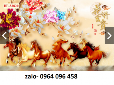 Tranh mã đáo thành công gạch tranh 3d ốp tường - 77CV