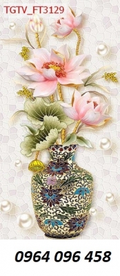 Gạch tranh 3d ốp tường mẫu bình hoa - DSZ22