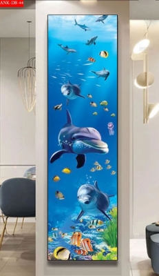 Tranh gạch men 3d cá heo - VCX887