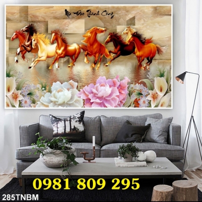 Gạch ốp tường 3d , tranh mã đáo thành công HN9291
