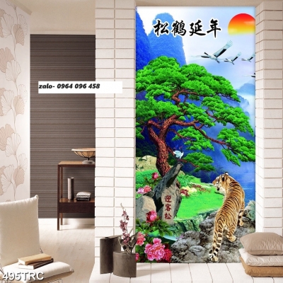 Tranh gạch 3d ốp tường tranh con hổ - CX433
