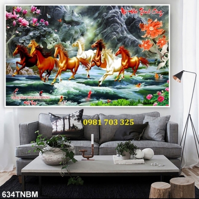 Tranh gạch 3d trang trí bát mã