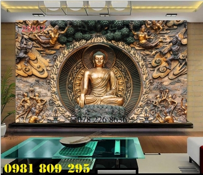 Tranh gạch men - Phật giáo ốp tường - gạch tranh 3d