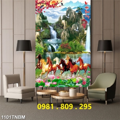 Tranh gạch men bát mã