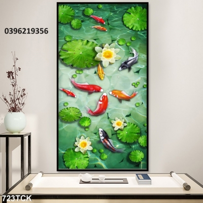 Tranh gạch hình cá chép đẹp