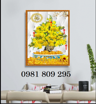 Gạch tranh hoa mai vàng 3d