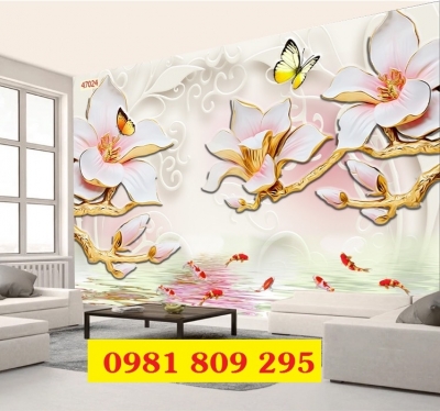 Gạch 3d phòng khách hoa ngọc JP564