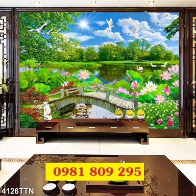Tranh phong cảnh , gạch men cao cấp HP757