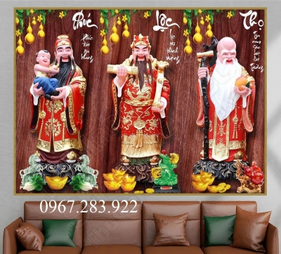 Gạch tranh- Tranh phong thuỷ Phúc Lộc Thọ