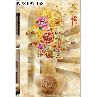Gạch tranh bình hoa ngọc 3D
