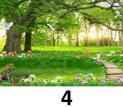 Tranh gạch 3d ốp tường rừng cây - BCX664