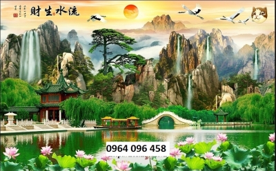 Tranh gạch ốp tường 3d phong cảnh đẹp - 222XP