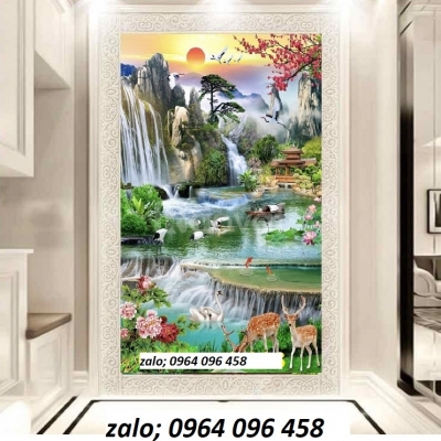 Tranh gạch men 3d ốp tường phong cảnh khổ đứng - CXV54