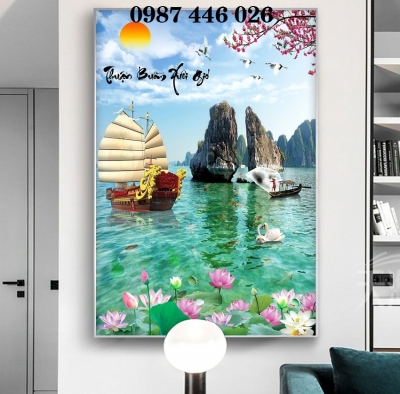 Gạch 3d tranh thuyền buồm HP76293