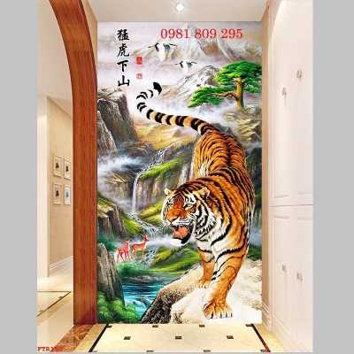Tranh gạch trang trí hổ phong thủy HP185