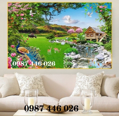 Gạch ốp tường tranh phong cảnh đẹp HP922