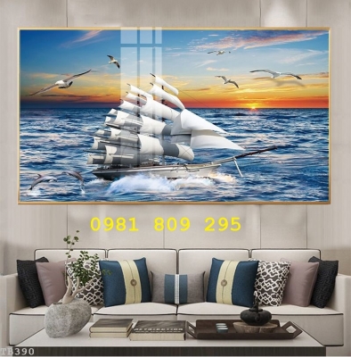 Tranh gạch 3d thuyền